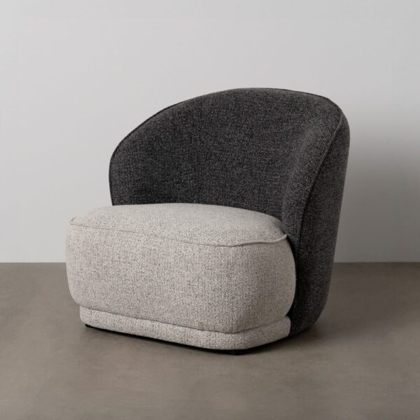 Fauteuil tissu bicolore anthracite gris Ixia - 614783
