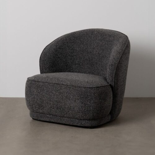 Fauteuil tissu gris anthracite Ixia - 614784