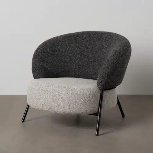 Fauteuil bicolore anthracite gris métal noir Ixia - 614785
