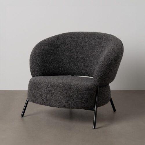 Fauteuil gris anthracite métal noir Ixia - 614786