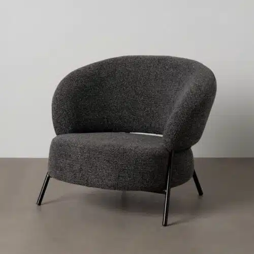 Fauteuil Fauteuil gris anthracite métal noir Ixia - 614786
