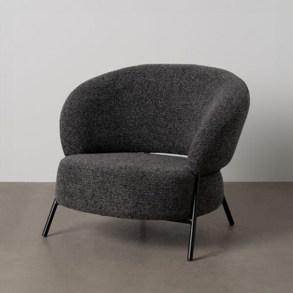Fauteuil gris anthracite métal noir Ixia - 614786