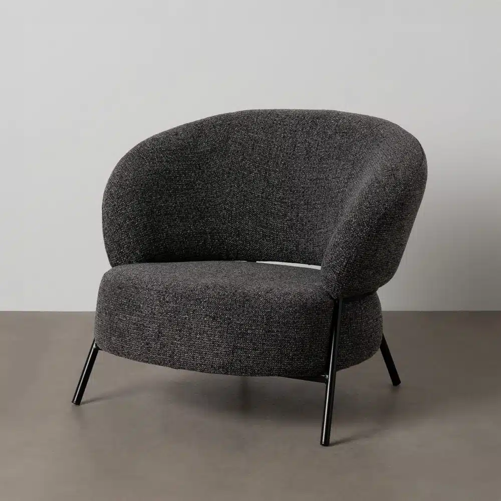 Fauteuil gris anthracite métal noir Ixia - 614786