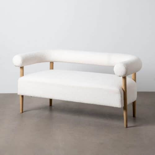 Canapé bouclette 2 places beige Ixia - 615248
