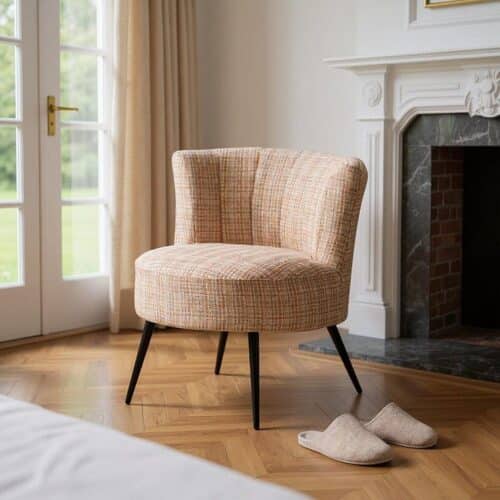 Fauteuil tissu marbré pied métal Ixia - 615251