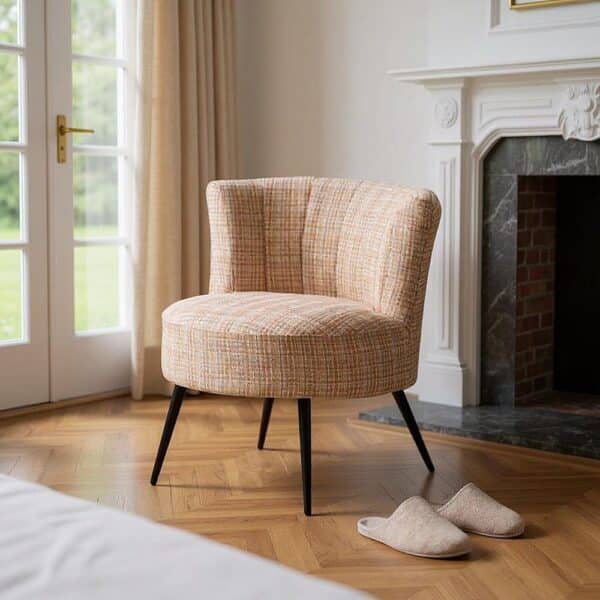 Fauteuil tissu marbré pied métal Ixia - 615251
