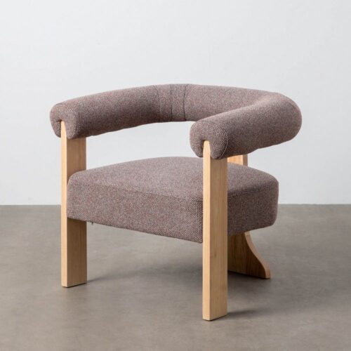Fauteuil tripode bois marbré gris rose Ixia - 615252