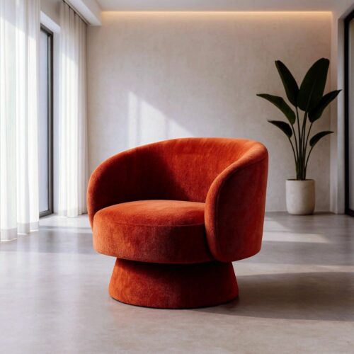 Fauteuil pivotant terracotta Ixia - 615287