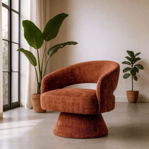 Fauteuil pivotant tissu chenille tuile Ixia - 615431