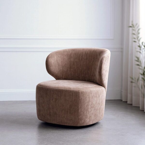 Fauteuil pivotant tissu taupe Ixia - 615438