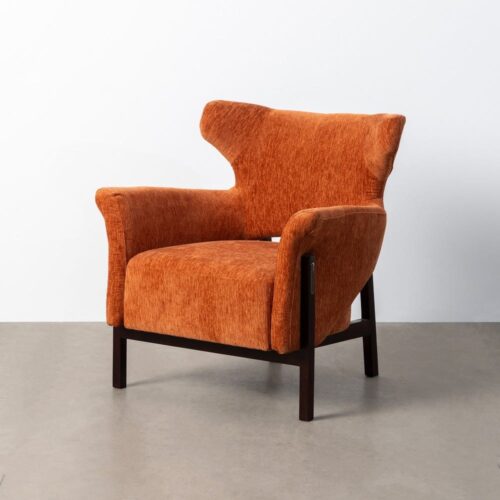 Fauteuil confortable pêche tissu bois noir Ixia - 615444