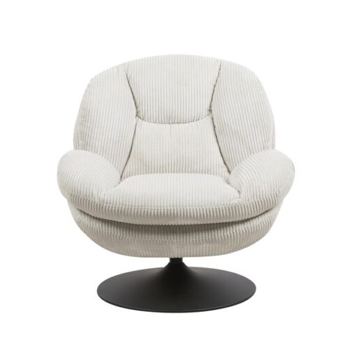 Fauteuil pivotant velours côtelé blanc TOPI Zago