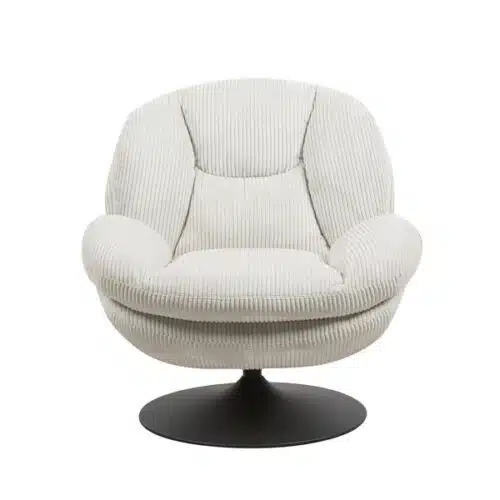 Fauteuil pivotant Fauteuil pivotant velours côtelé blanc TOPI Zago