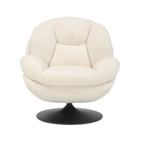 Fauteuil pivotant effet bouclette blanc TOPI Zago
