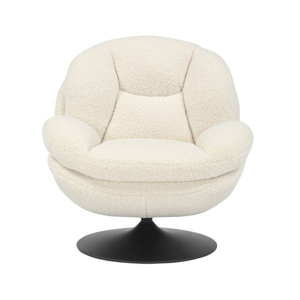 Fauteuil pivotant effet bouclette blanc TOPI Zago