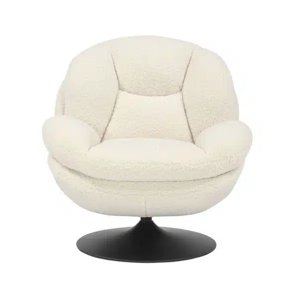 Fauteuil pivotant effet bouclette blanc TOPI Zago