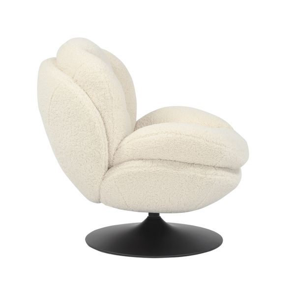 Fauteuil pivotant effet bouclette blanc TOPI Zago – Image 2