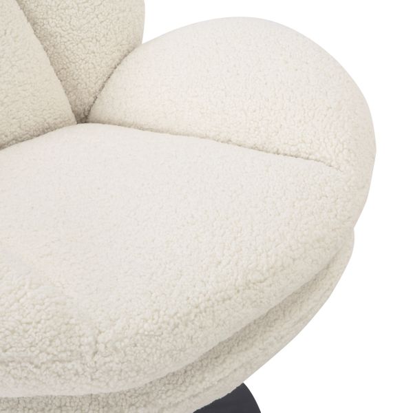 Fauteuil pivotant effet bouclette blanc TOPI Zago – Image 4