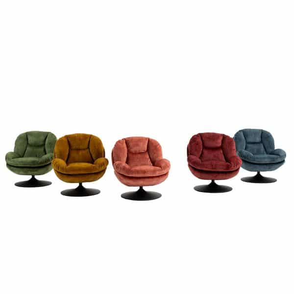 Fauteuil pivotant velours bordeaux TOPI Zago – Image 5