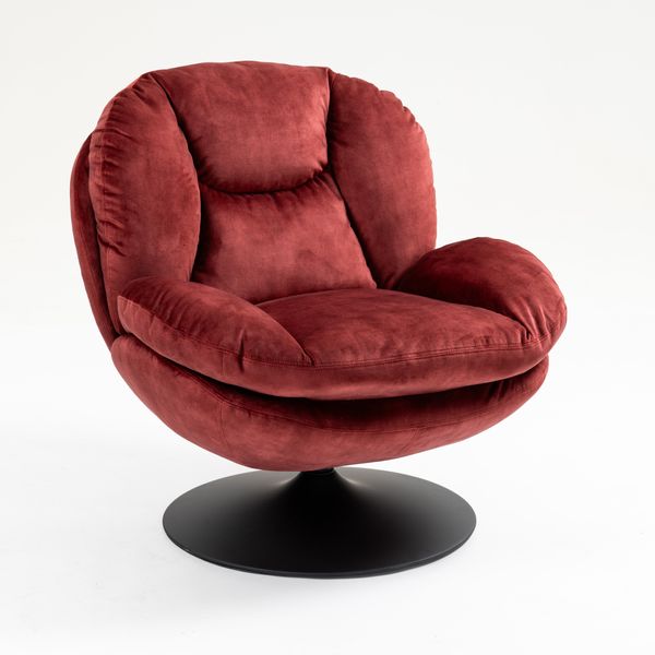 Fauteuil pivotant velours bordeaux TOPI Zago – Image 3
