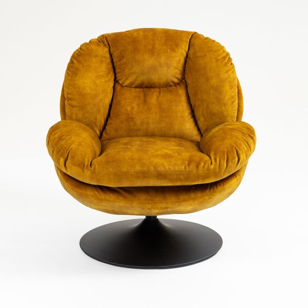 Fauteuil pivotant velours ocre TOPI Zago