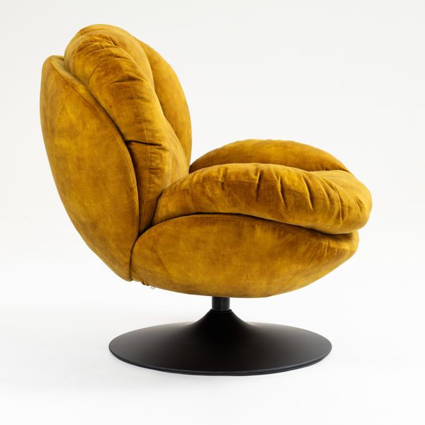 Fauteuil pivotant velours ocre TOPI Zago – Image 2
