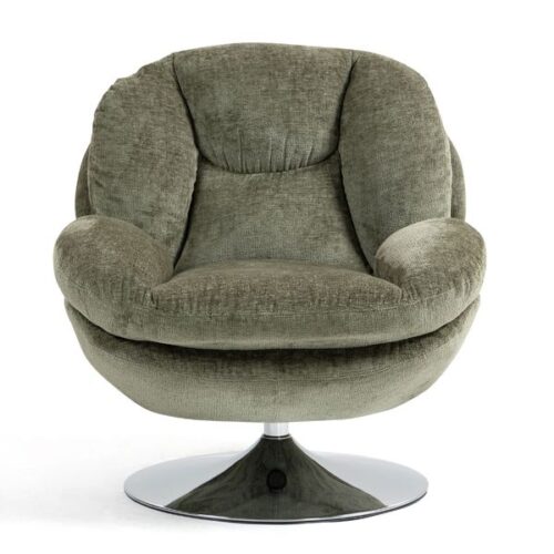 Fauteuil pivotant velours kaki TOPI Zago