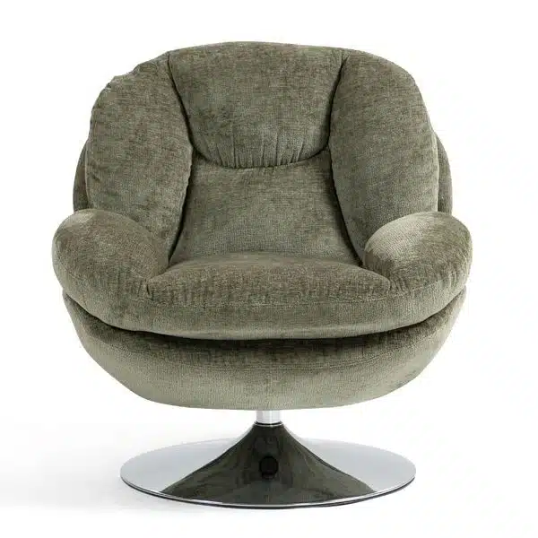 Fauteuil pivotant velours kaki TOPI Zago