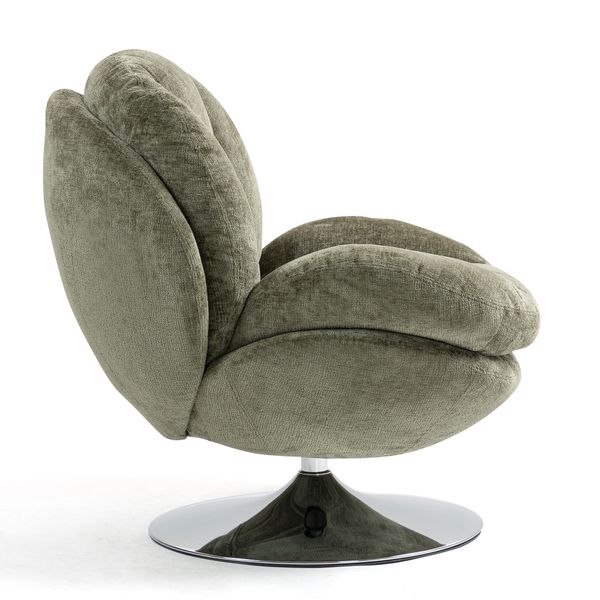 Fauteuil pivotant velours kaki TOPI Zago – Image 3
