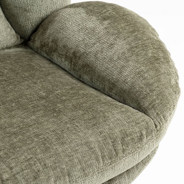 Fauteuil pivotant velours kaki TOPI Zago – Image 5