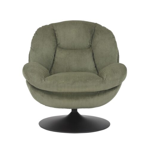 Fauteuil pivotant velours côtelé vert TOPI Zago