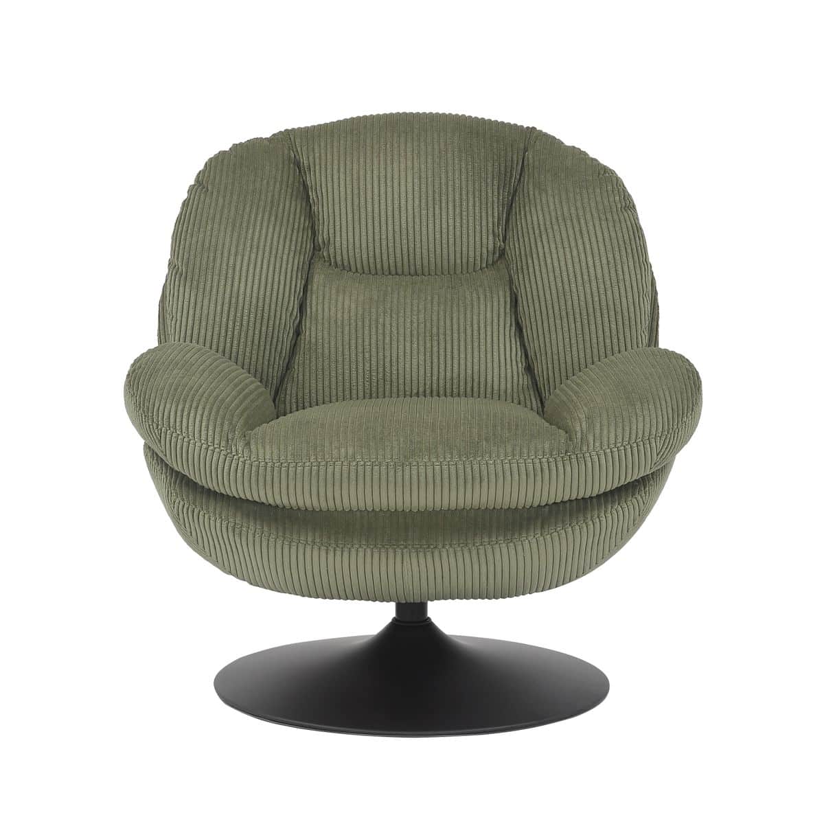 Fauteuil pivotant velours côtelé vert TOPI Zago