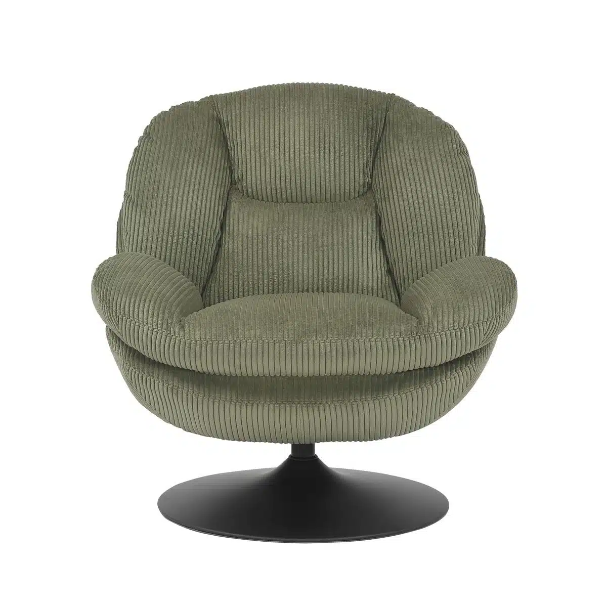 Fauteuil pivotant velours côtelé vert TOPI Zago