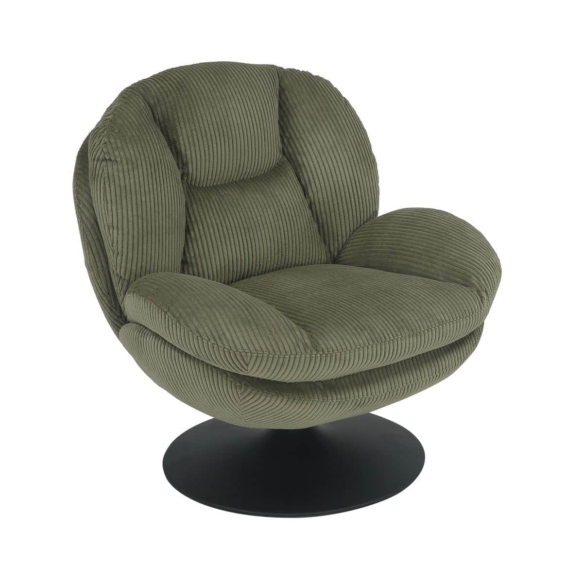 Fauteuil pivotant velours côtelé vert TOPI Zago – Image 3