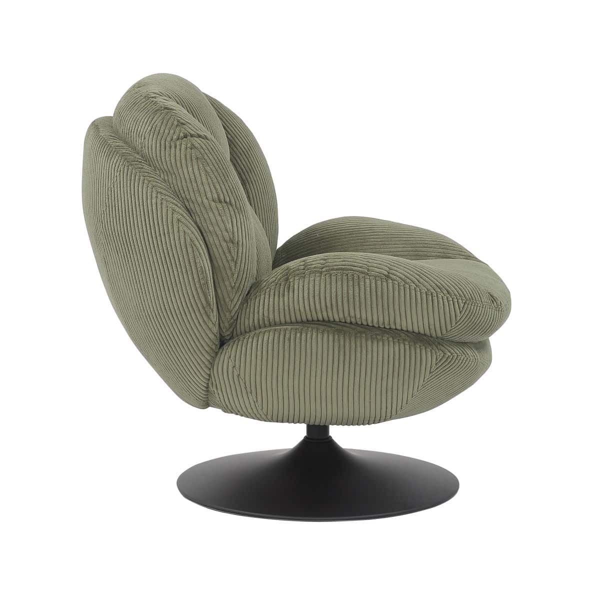 Fauteuil pivotant velours côtelé vert TOPI Zago – Image 2