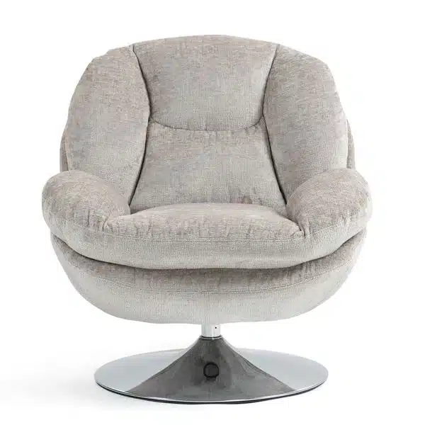 Fauteuil pivotant velours taupe TOPI Zago