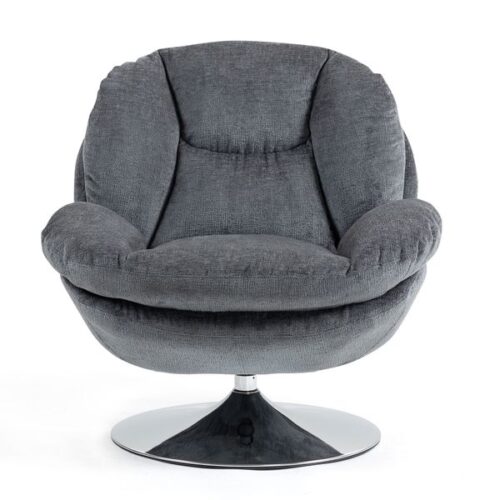 Fauteuil pivotant velours gris foncé TOPI Zago