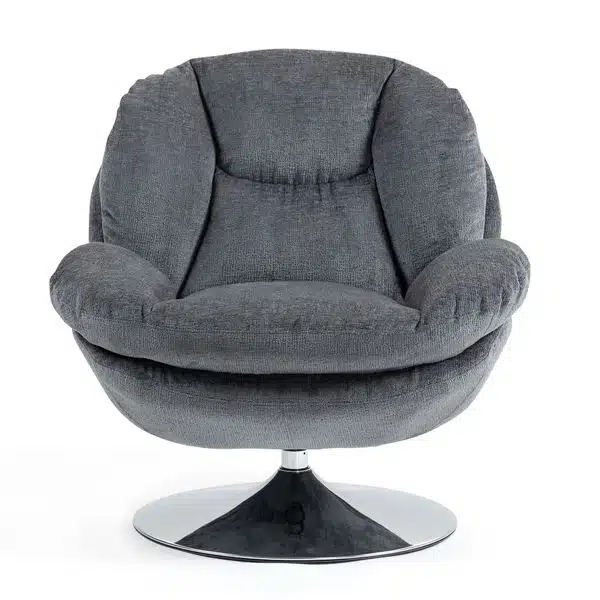 Fauteuil pivotant velours gris foncé TOPI Zago