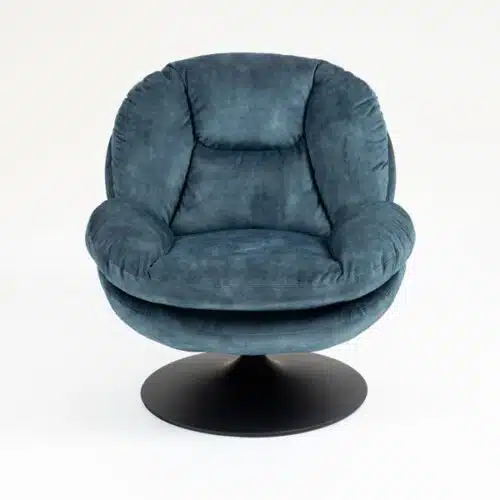 Fauteuil pivotant Fauteuil pivotant velours bleu gris TOPI Zago