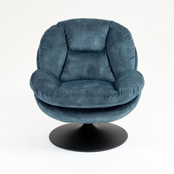 Fauteuil pivotant velours bleu gris TOPI Zago
