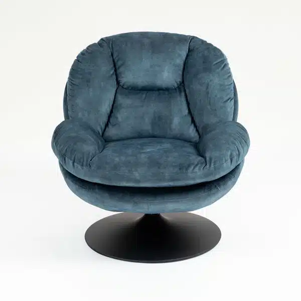 Fauteuil pivotant velours bleu gris TOPI Zago