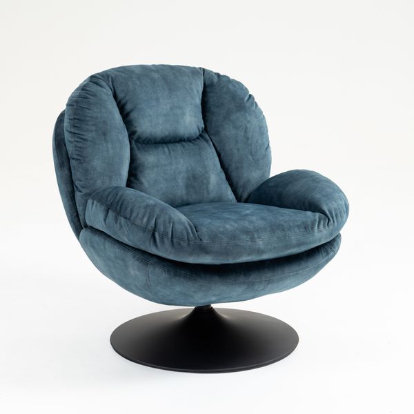 Fauteuil pivotant velours bleu gris TOPI Zago – Image 3