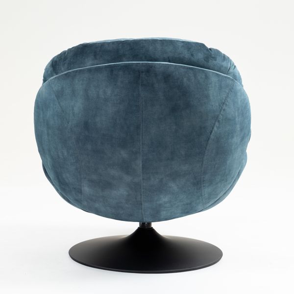 Fauteuil pivotant velours bleu gris TOPI Zago – Image 4