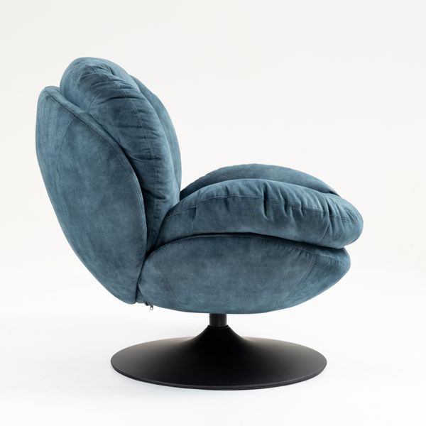 Fauteuil pivotant velours bleu gris TOPI Zago – Image 2