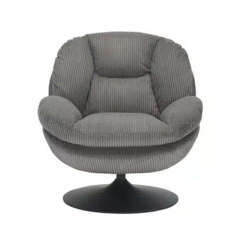 Fauteuil pivotant Fauteuil pivotant velours côtelé gris TOPI Zago