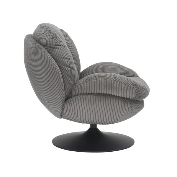 Fauteuil pivotant velours côtelé gris TOPI Zago – Image 2
