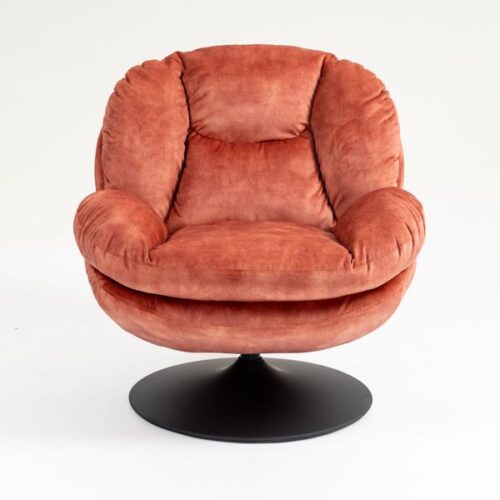 Fauteuil pivotant velours rose TOPI Zago