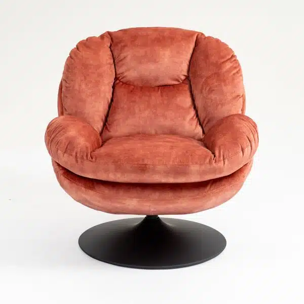 Fauteuil pivotant velours rose TOPI Zago