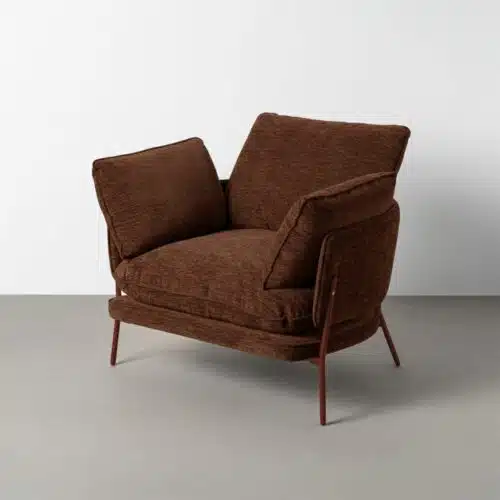 Fauteuil Fauteuil marron foncé pied métal Ixia - Oxmo 616364