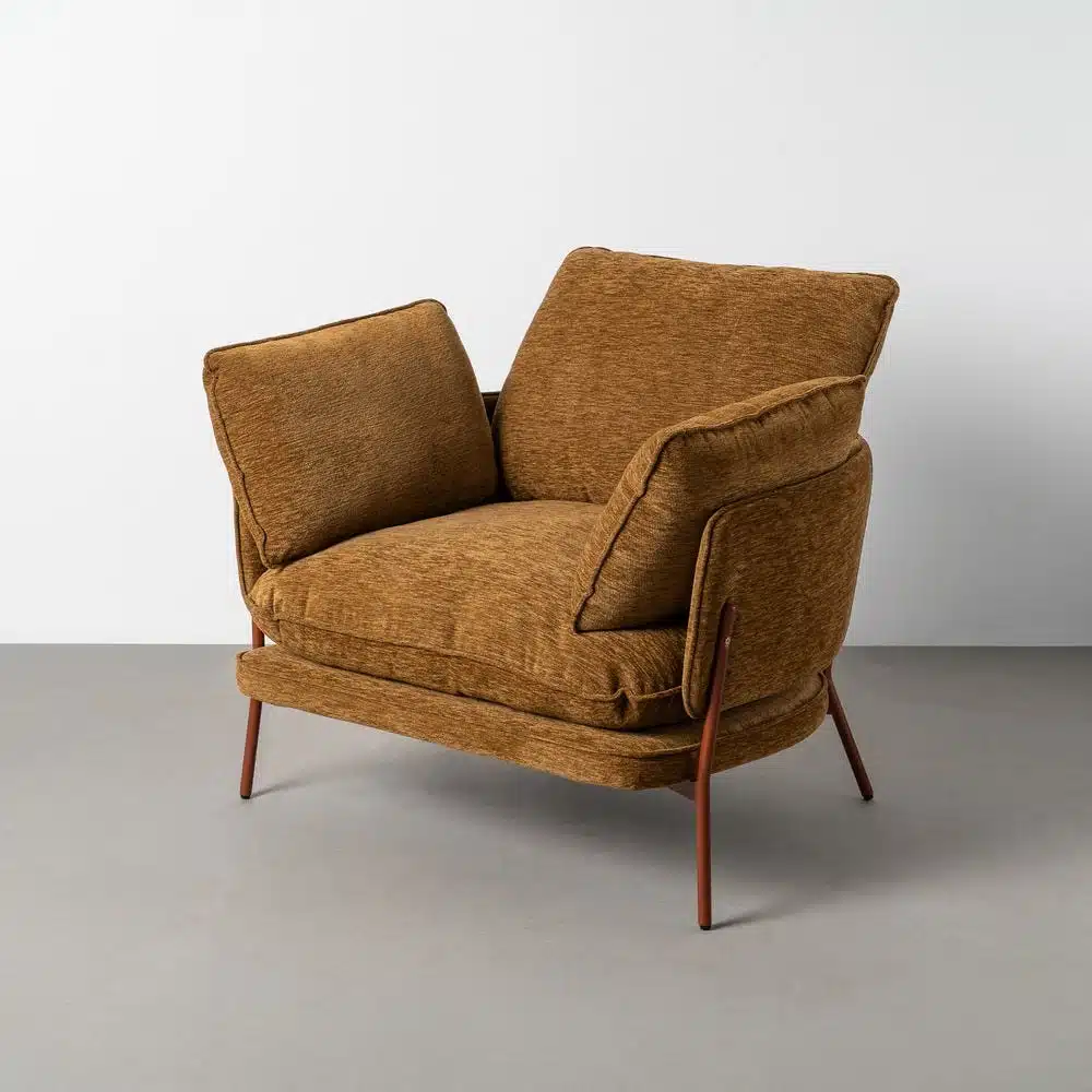Fauteuil marron clair pied métal Ixia - Oxmo 616365